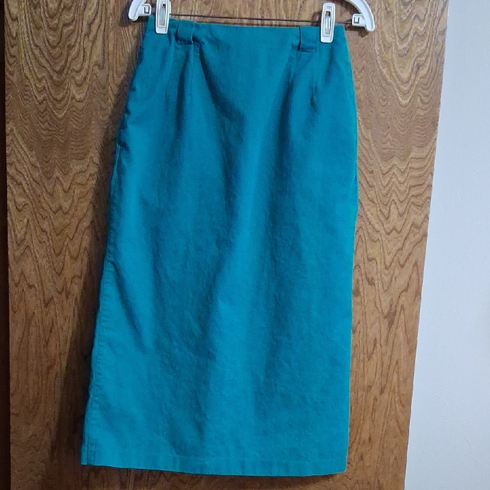 Ruff Hewn Teal Pencil Skirt